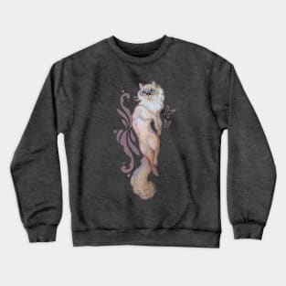 Cat and butterflies Crewneck Sweatshirt